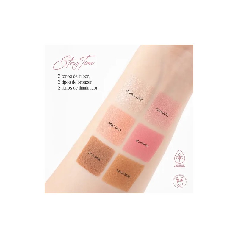 Paleta De Sombras Y Rostro Story Time Atenea Beauty Multicolor