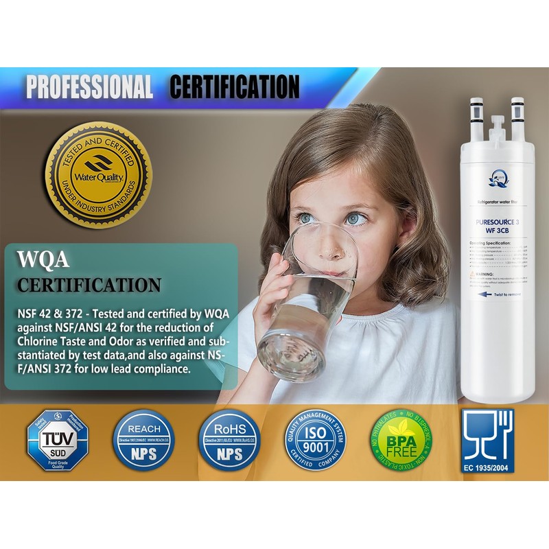 WF3CB Refrigerator Water Filter Compatible with Frigidaire WF3CB Puresource 3