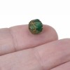 Hackberry Creek 12 Emerald Green Faceted 8mm Crown Cathedral Beads,