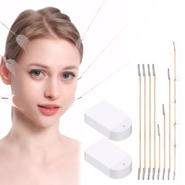 1 Satz Face Tape Lifting Gesicht Beinhaltet 80 Stück Face Lift Tape Invisible + 8 Zugseile in 5 Größen Make-up-Lifting-Tools Sofort Unsichtbar Geeignet für Gesicht Hals und Augen