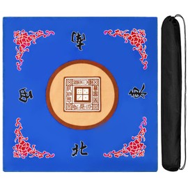 Universal Mahjong Mat, Mahjong/Paigow/Poker/Dominos Game Table Cover Slip Resistant Mat 31.5" x 31.5"(80cm x 80cm) (Blue)