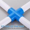uxcell 1/2" PVC Fittings, 2 Pcs 4 Way Elbow Connector