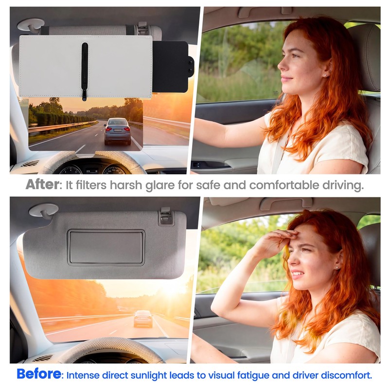 ALILUSSO Upgraded Anti-Glare Sun Visor Extender for Cars, Polarized UV400