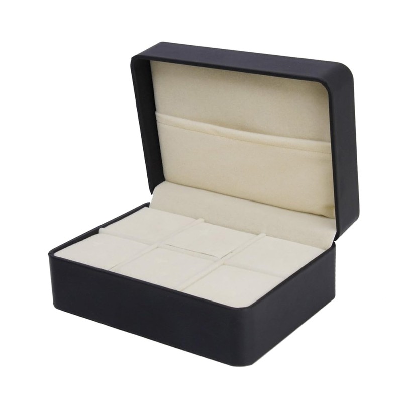SHERCHPRY Black Cufflink Box Tie Bar Case Tie Clip Storage