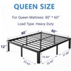 Nordicbed 12 Inch High Platform Queen Bed Frame No Box