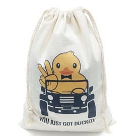 Dinggaogao Ducks for Ducking Drawstring Duck Bag Canvas Backpack Ducking Bag 11.81 x 15.7 inches Burlap Drawstring Bag