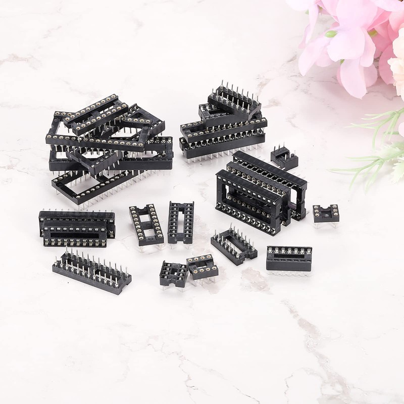 sourcing map DIP IC Chip Socket Adapter Flat Pin 14P