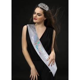 Crowns for Women,CIEHER Birthday Queen Sash & Rhinestone Tiara Kit,Tiaras and Crowns for Women,Silver Queen Crown,Princess Elegant Crown with Combs,Sweet Birthday Party Decorations,Birthday Gift