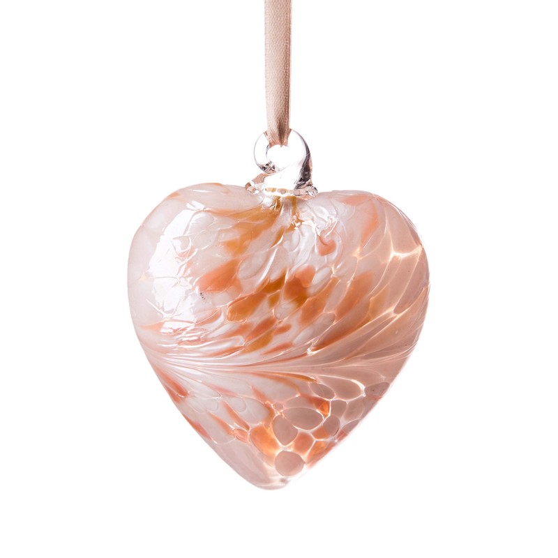 Amelia Art Glass Birthstone Heart April (Diamond) with Heart Stand