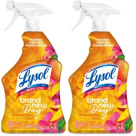 Lysol All-Purpose Cleaner, Sanitizing and Disinfecting Spray, To Clean and Deodorize, Mango & Hibiscus Scent, 32oz (Pack of 2)