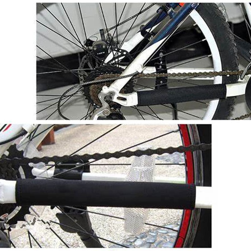 4Pcs Bike Chain Protector Cycling Bicycle Frame Chain Sticker Black
