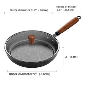 Bonjoli Non Stick Frying Pan Skillet，9.5/10.5-inch multi-functional flat-bottomed pan，Universal stove, suitable for both frying and stir-frying