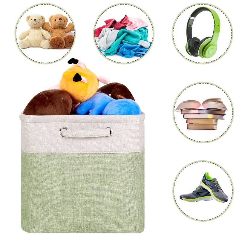 SYYOFUE Storage Cube Bins 13x13 - 3-Pack 13x13x13 Inch Green