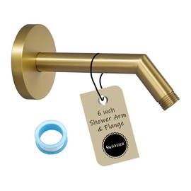 SWHYGER Wall Mounted 6 Inch Extension Shower Head Arm, Shower Arm and Flange Included,Champagne Brown,SW-RD91078-6CB.