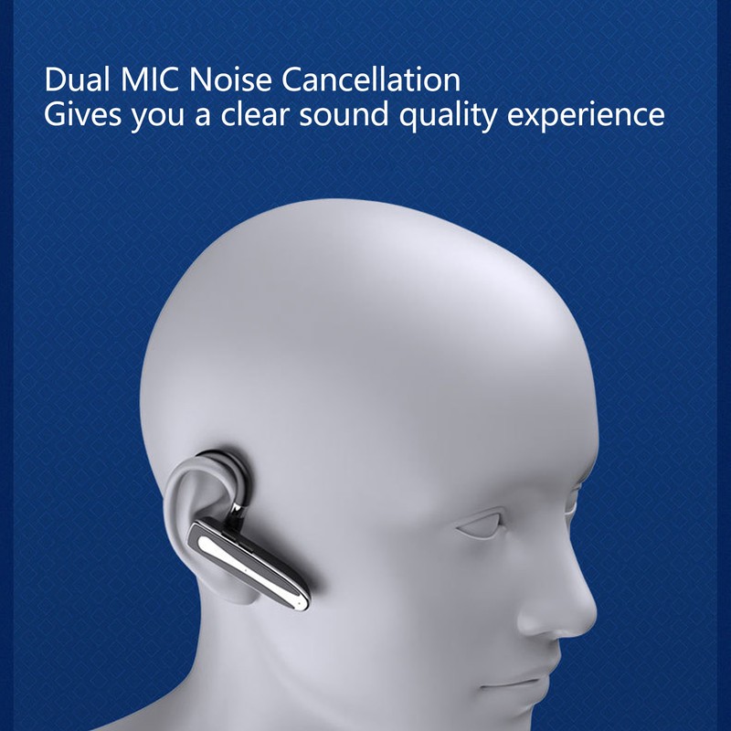 Bluetooth Earpiece Noise Cancelling Hands Free Rotatable Single Ear Wireless