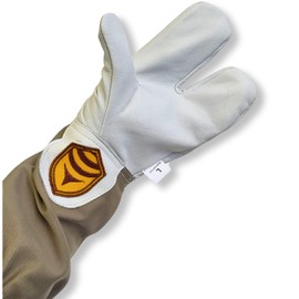 Sting Stopper Kids Beekeeping Gloves: Easy-On 3-Finger Design for Boy and Girl Beekeepers, Goatskin Safety & Versatility, Sting-Proof & High-Three Ready, Large