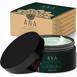 ANA Naturkosmetik Organic Moss Ointment with Aloe Vera, Hyaluronic Acid, 5% Icelandic Moss, Q10, Algaktiv and Ceramide III - Anti-Ageing Care for the Face - Day and Night Cream - 100 ml - ANA Naturkosmetik - Made in Germany