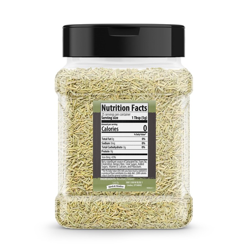 Birch & Meadow Rosemary Leaves, 4.4 oz, Cut & Sifted,