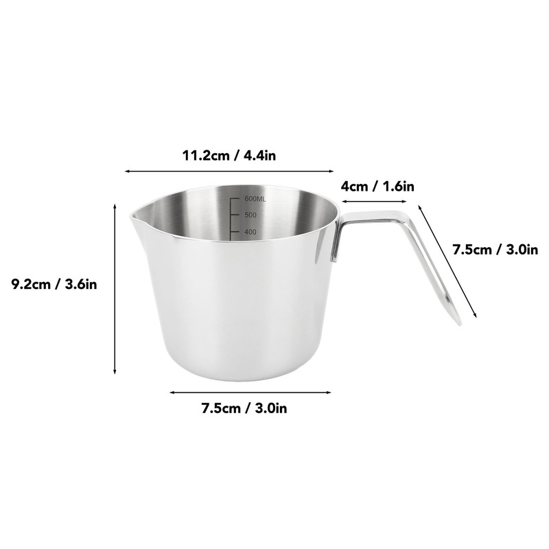 304 Stainless Steel Butter Warmer 600ML Small Saucepan Measuring Cup