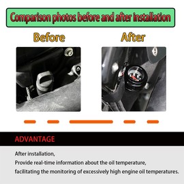 Oil Temperature Dipstick Compatible for Harley 2018-2024 Softail Slim Low Rider FXLR Breakout Fat Boy Street Bob (All Black)