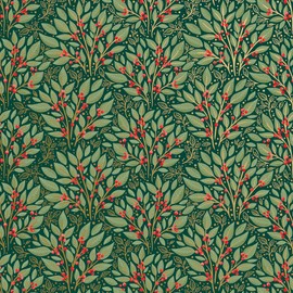 Jillson Roberts Christmas Gift Wrap, Holly Tapestry (6 Jumbo Rolls 10 feet x 30 inches)
