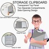 Clipboard with Storage,Cleaview Clip Boards 8.5x11,with 2 Storage Case, Heavy