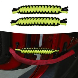 RT-TCZ Door Limiting Straps 550 Pound Strength Swing Limiter for 1996-2024 Jeep Wrangler CJ YJ TJ JK JKU JL,2 Pack (Black/Fluorescent Green)