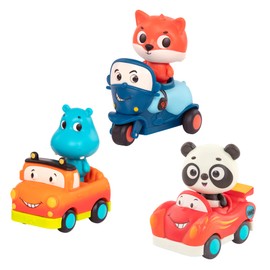 B. toys – Toy Vehicles & Animal Characters – Race Car, Motorcycle, Pick-Up Truck – Toy Cars for Toddlers, Kids – Lights & Sounds – 1 Year + – 3-Pack Mini Riders
