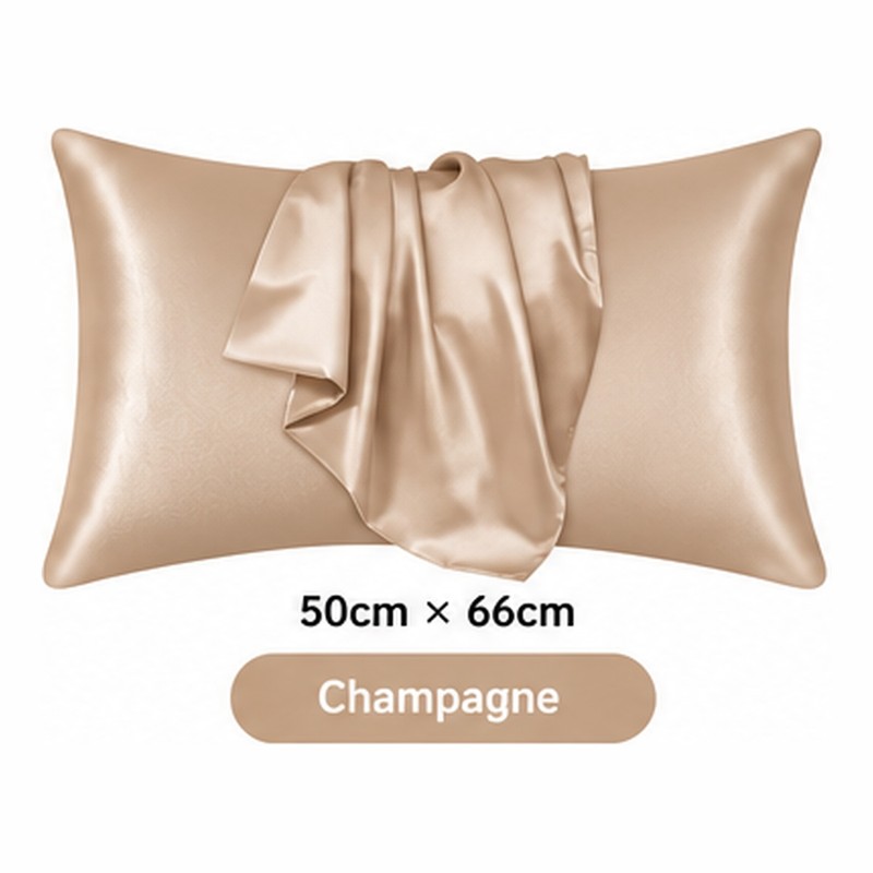 Silk-Style Pillowcase for Bedroom Bedding – Smooth Solid Color Pillow