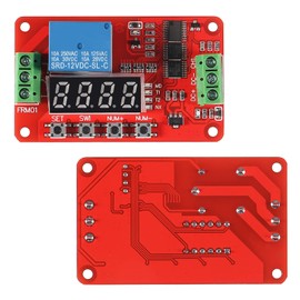 2pcs DC 12V FRM01 Timer Delay Relay Module Multifunction Infinite Loop Timing Self Lock Relay Cycle Timer Module with Segment LEDs Display for Smart Home Automatic Control