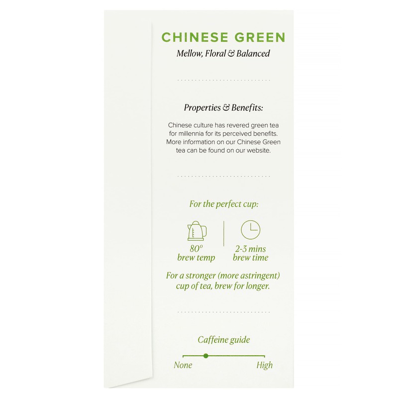 96° Chinese Green Tea - 20 Pyramid Tea Bags x