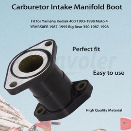 Amavoler Carburetor Intake Manifold Boot with Screw Kit Aftermarket Replacement Parts Fit for Yamaha Kodiak 400 1993-1998 Moto 4 YFM350ER 1987-1995 Big Bear 350 1987-1998.