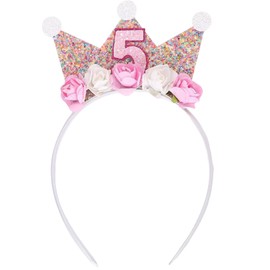 WANTUSHUI Crown Birthday 3 Years Girl Birthday Decoration, Birthday Crown Girl Gift, Princess Crown Children Boy, Princess Birthday Decoration Scarf, Crown Children's Birthday Crown, Birthday (5)