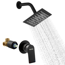 SOLVEX Sistema Cabezal de Ducha Cuadrado 6 Pulgadas, SP-90103-N