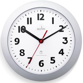 Acctim 74317 Parona, Silver Radio Controlled Wall Clock, 23cm Diameter
