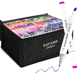 SAVZJSD 240 Colors Alcohol Markers, [2025 Upgraded] Dual Tips Markers for Artists and Adults in Coloring or Painting(Fine & Broad)