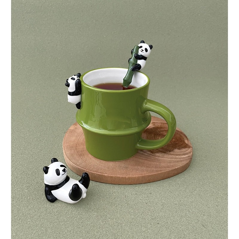 Deco Corporation Panda Rake Panda Spoon, Wood, Size: Approx. W2.7