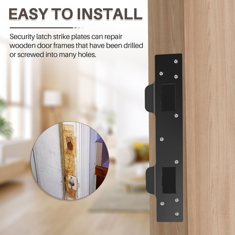 Double Hole Door Strike Plate, 5-1/2 in to 6 in