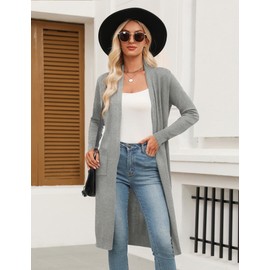 Zeagoo Women's Long Sleeve Cardigan Sweaters Lightweight Cardigans Sweater Cozy Knit Sweaters with Pockets Summer Shrug