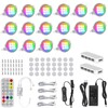 AIBOO Under Cabinet Lighting Kit, 16 Pack Dimmable RGB and