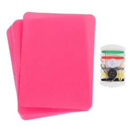 MECCANIXITY 16 Pcs Iron on Patches with Sewing Kit Fabric Repair Patch 4.9"x3.7" Patches for Clothes Iron on Patches for Jeans, Bags, Sofa,Tent Rose Red