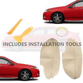 munirater Leather Door Panel Armrest Handrail Cover Replacement for 2009-2014 Acura TSX Beige