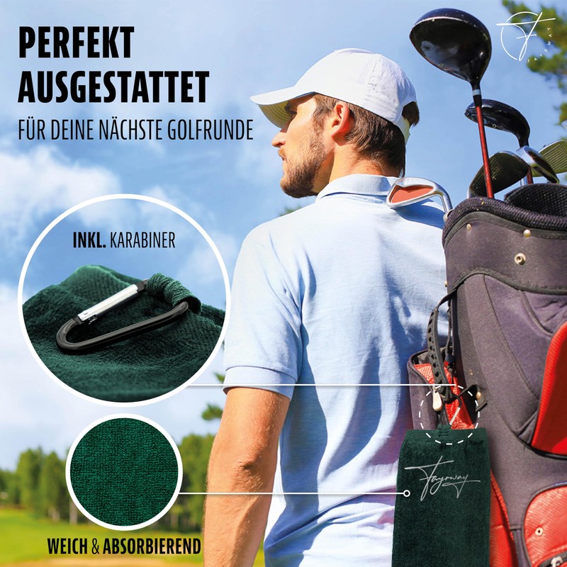 Fayrway Golf Towel Dark Green – High-Quality Cotton Golf Towel