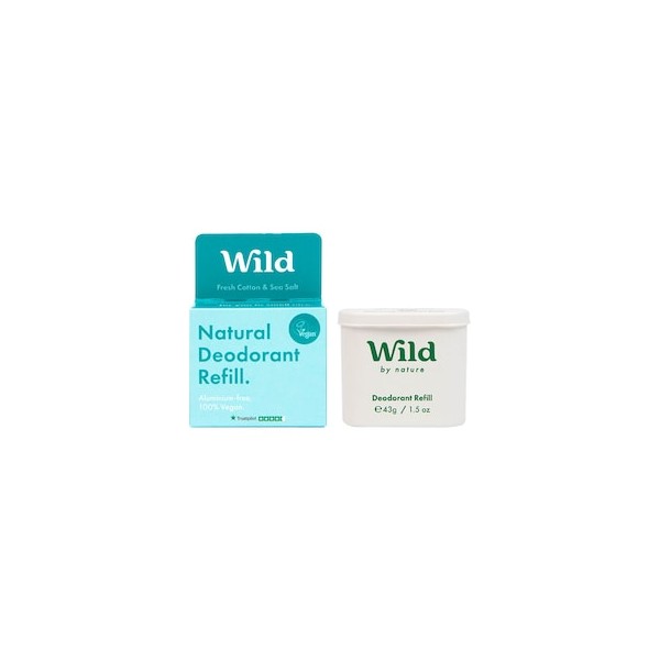 WILD Fresh Cotton & Sea Salt Natural Deodorant Refill 40g