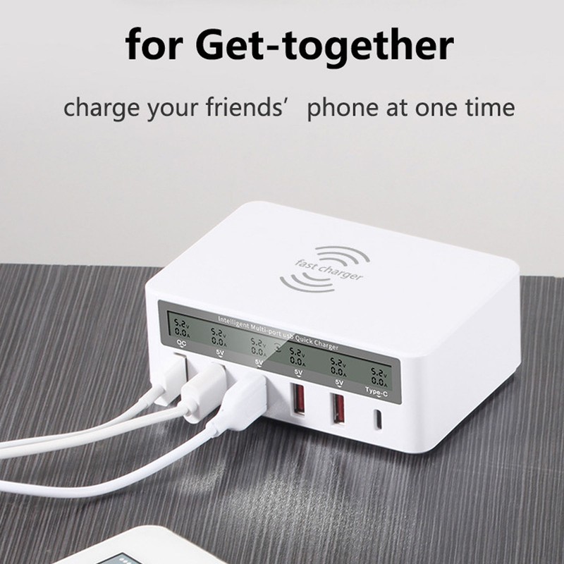 USB Fast Charging Station Wireless Multi Port 6 Ports 50W