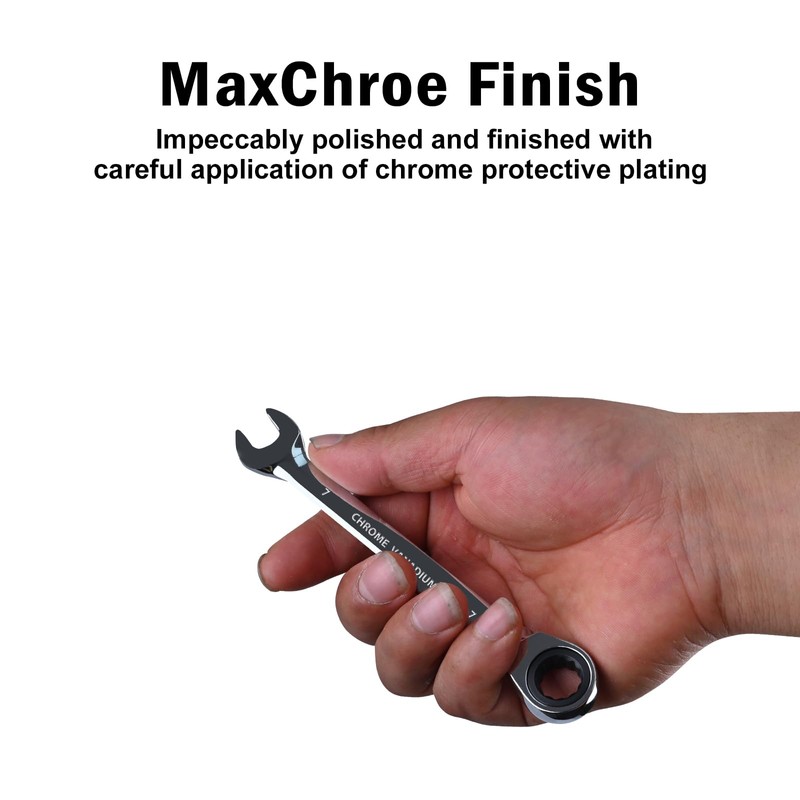 Egofine 7mm Ratcheting Combination Wrench Metric, Industrial Grade Gear Spanner