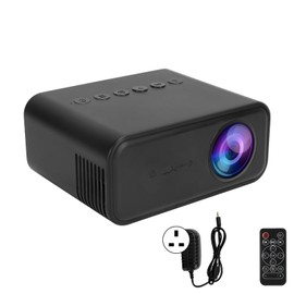 YT500 Mini Projector Portable Movie Projector with Audio and Video/USB/Memory Card Interfaces 100‑240VBlack UK Plug