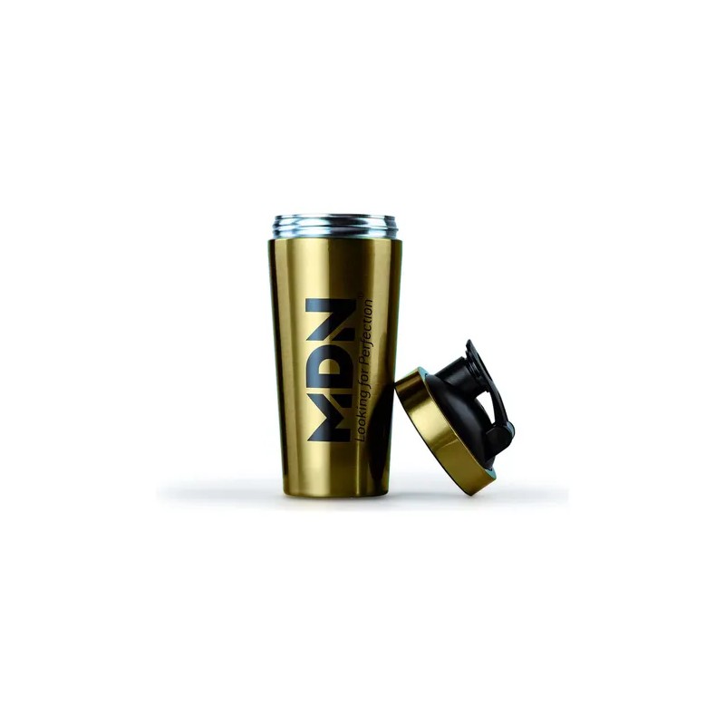 Vaso Shaker Aluminio Dorado Mdn Sports Mezclador Proteínas