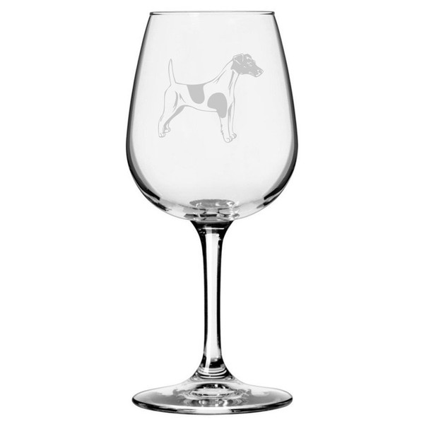 Smooth Fox Terrier Dog Themed Etched 12.75oz Wine Glass