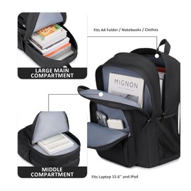 abshoo Classical Basic Womens Travel Backpack For College Men Water Resistant Bookbag (Black)
